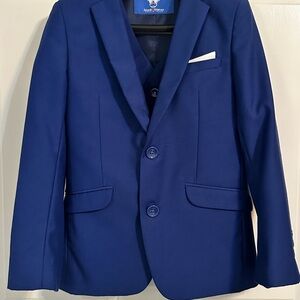 BlacknBianco Royal Blue 3 piece Suit Jacket, Vest, & Pants (Size 8)